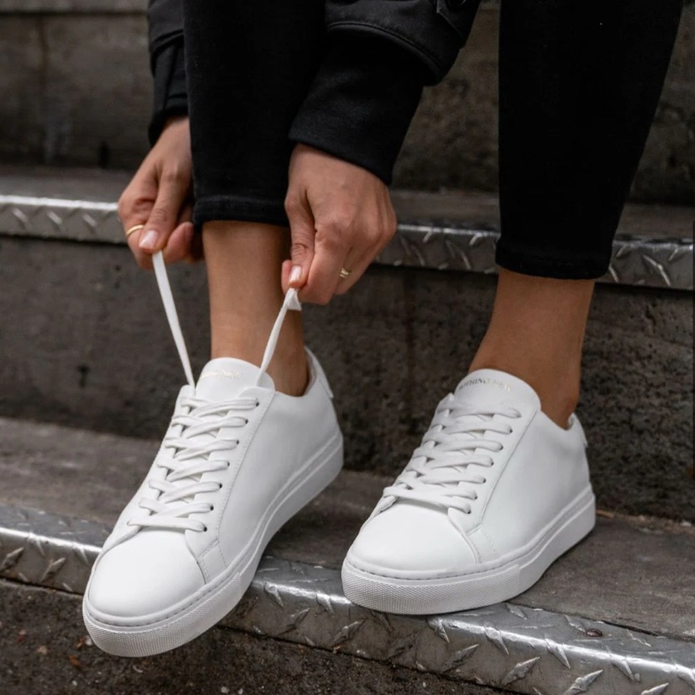 Nothing New ‘the Unoriginal’ leather low top, white, size 10